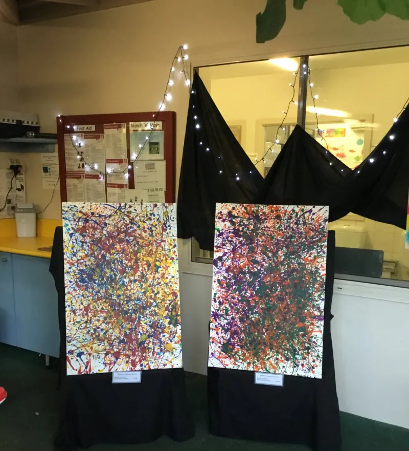 Children’s artwork displayed at the Bambini art auction