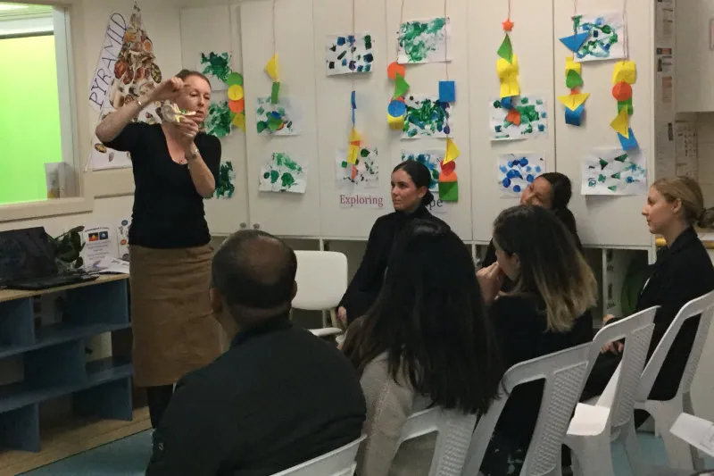 Bambini families and educators together at a family workshop