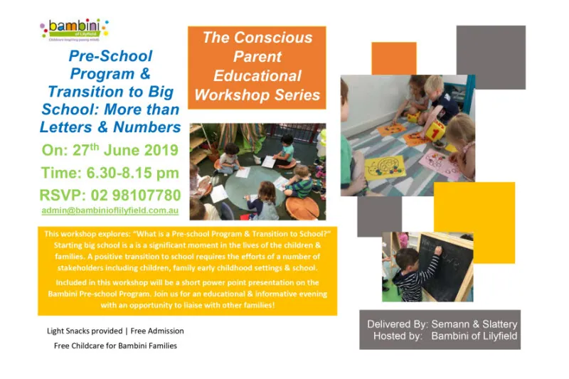 Preschoolers working on school readiness activities at Bambini